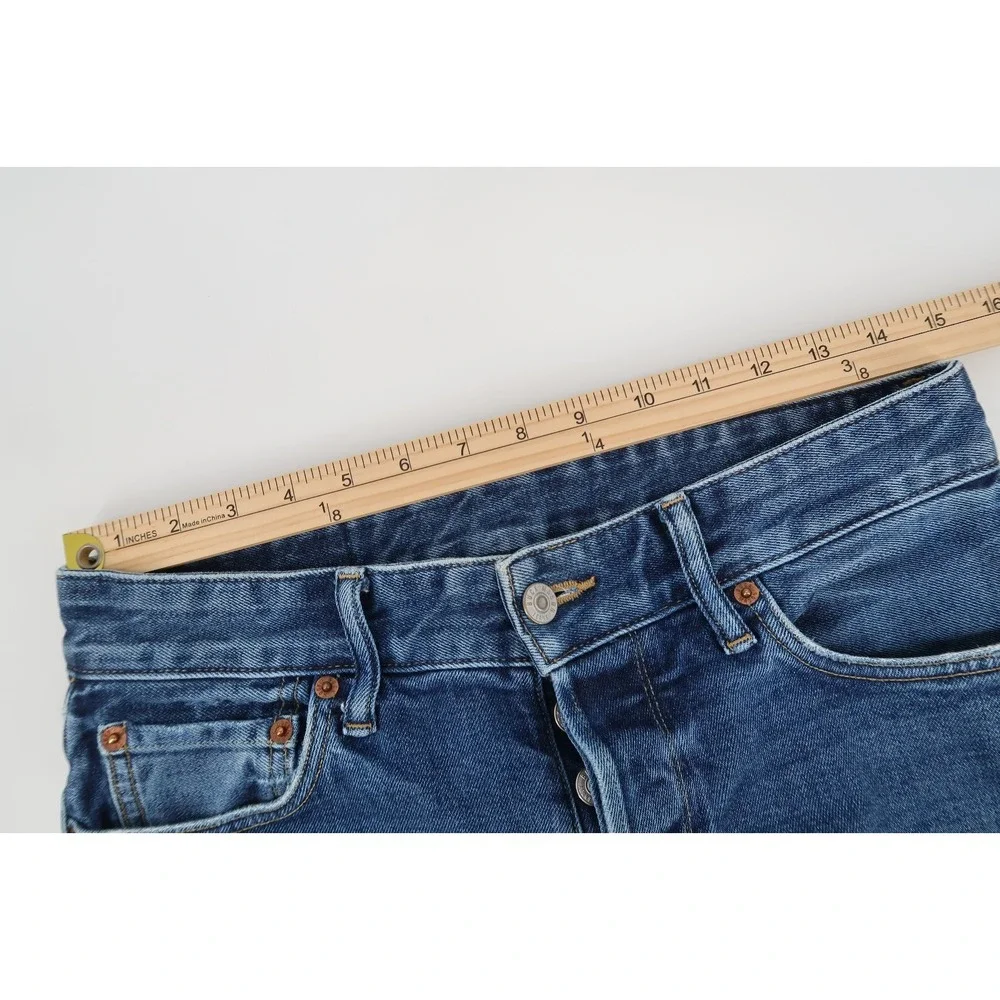 Buck Mason Jeans Mens 29x34 Button Fly Maverick Slim Double Dipped Denim Stretch